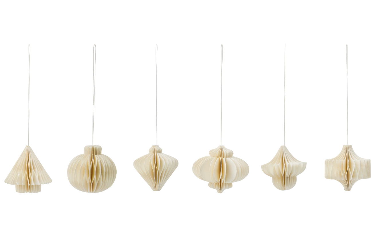 House Doctor Set šesti papírových vánočních ozdob Ornaments House Doctor