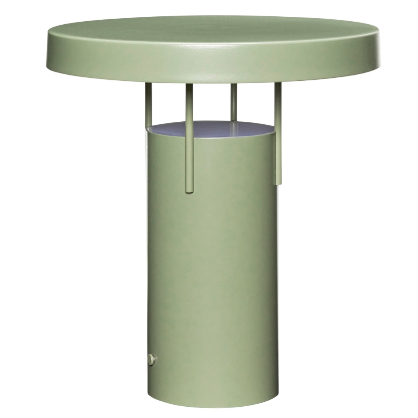 Světle zelená kovová nabíjecí stolní LED lampa Hübsch BringMe Hübsch