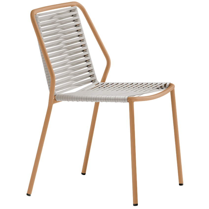 Pedrali Hnědá zahradní židle Philía 3900 s béžovým výpletem Pedrali