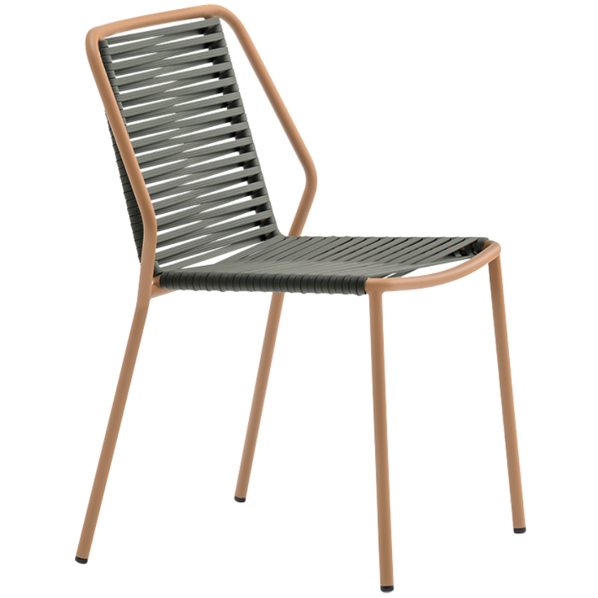 Pedrali Hnědá zahradní židle Philía 3900 se zelenošedým výpletem Pedrali