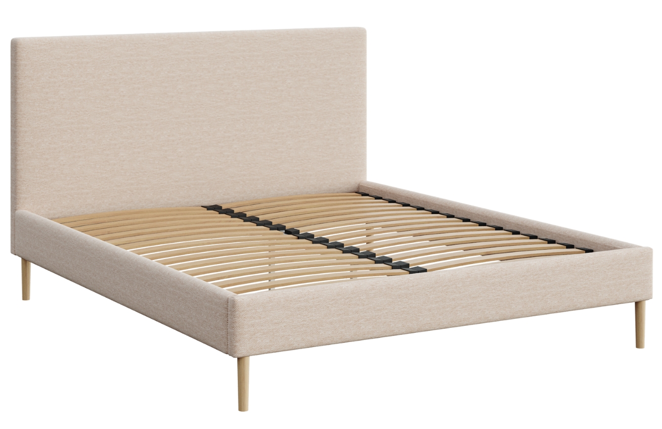 Mesonica Světle béžová čalouněná dvoulůžková postel Alano 160 x 200 cm Mesonica