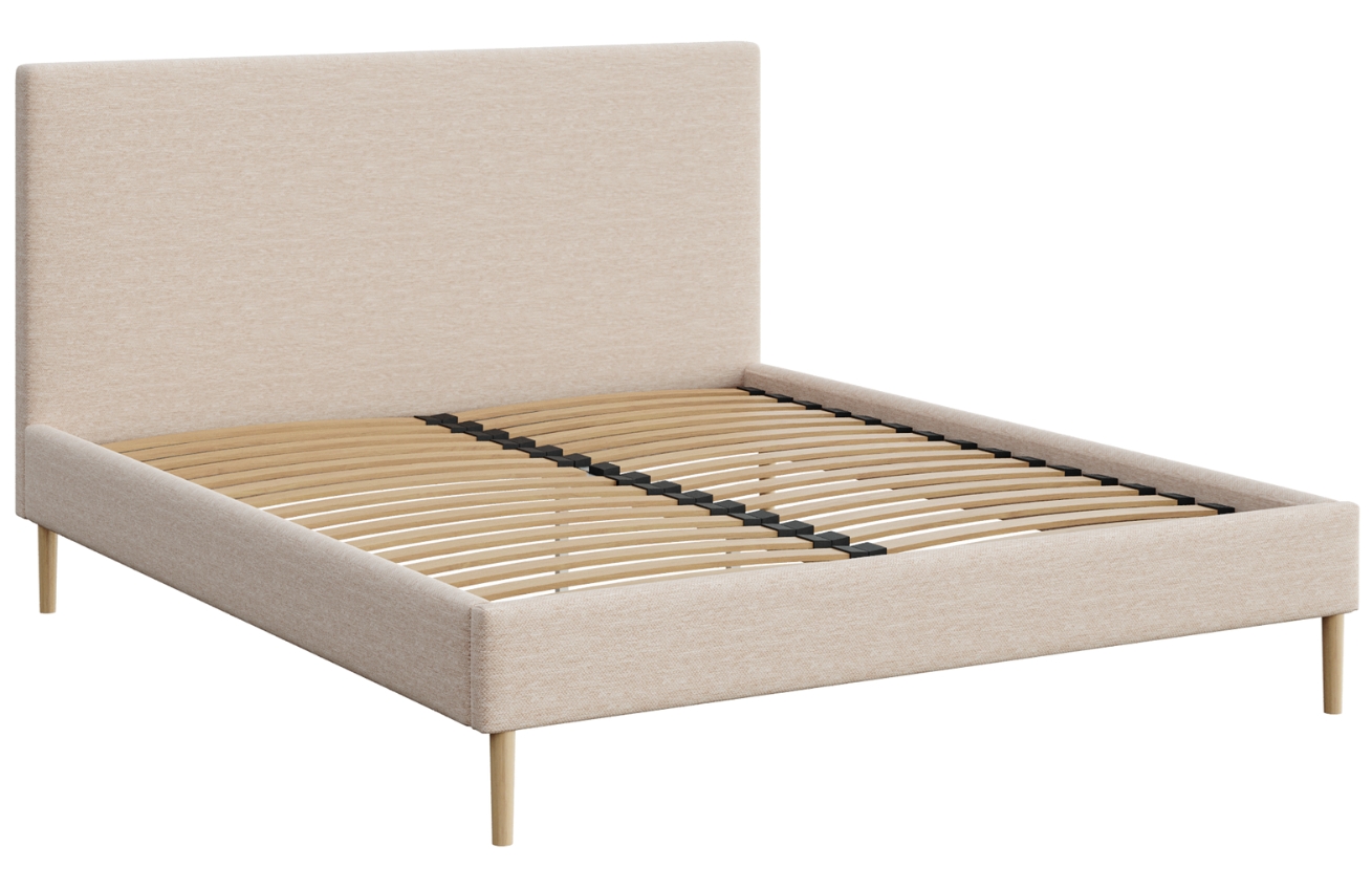 Mesonica Světle béžová čalouněná dvoulůžková postel Alano 180 x 200 cm Mesonica