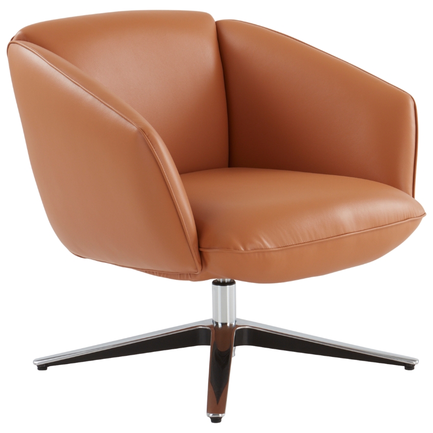 Jotex Hnědé otočné koženkové křeslo ELROY Jotex