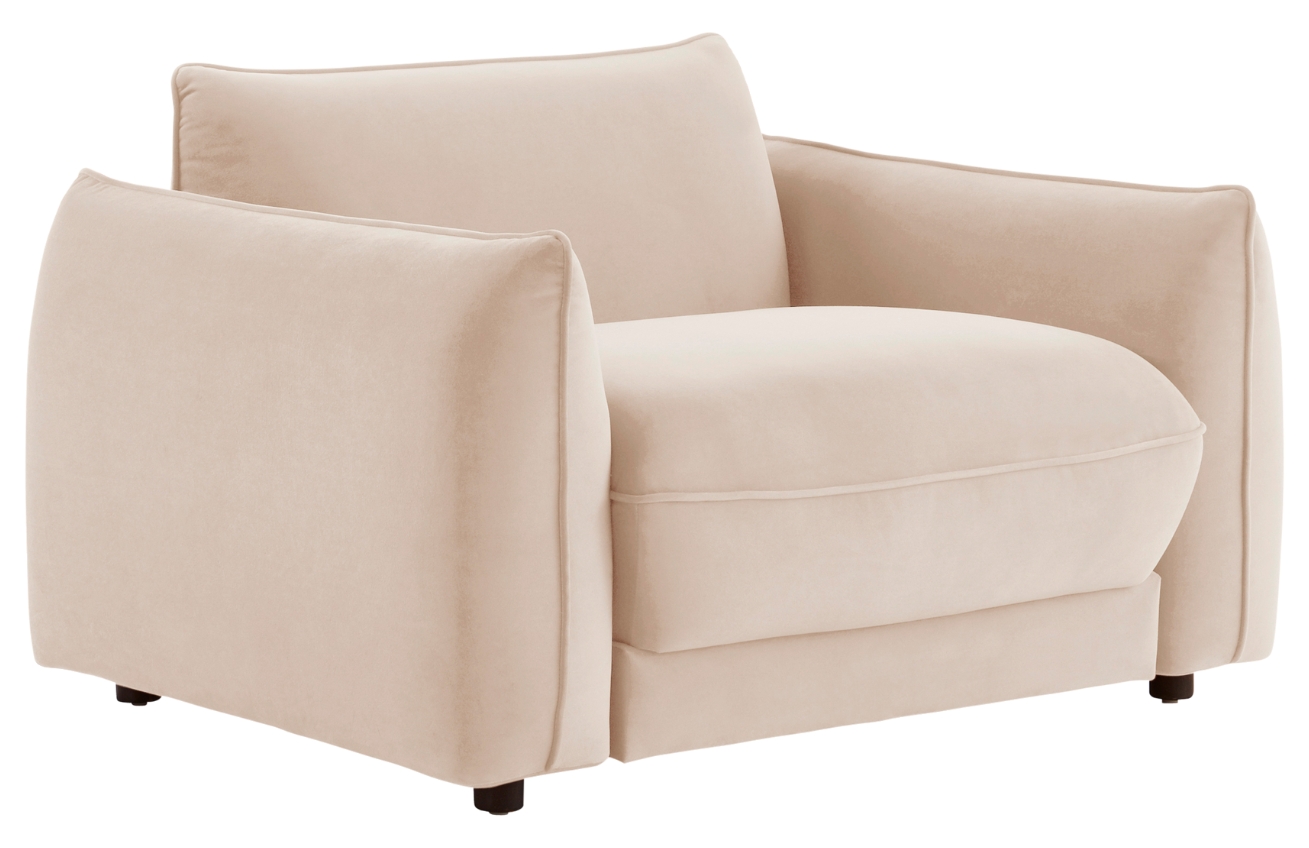 Jotex Béžové sametové křeslo MOLTON Jotex