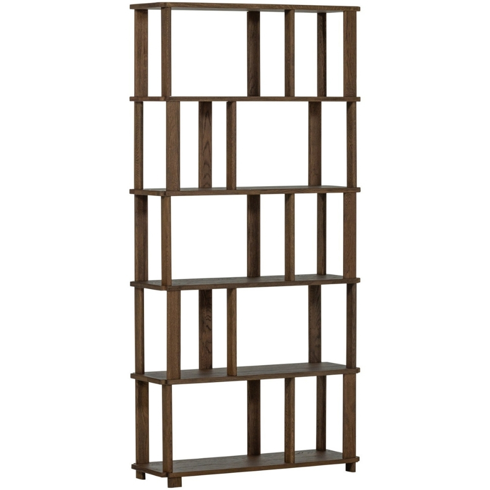 WOOOD Hnědý dubový regál Riss 186 x 90 cm WOOOD