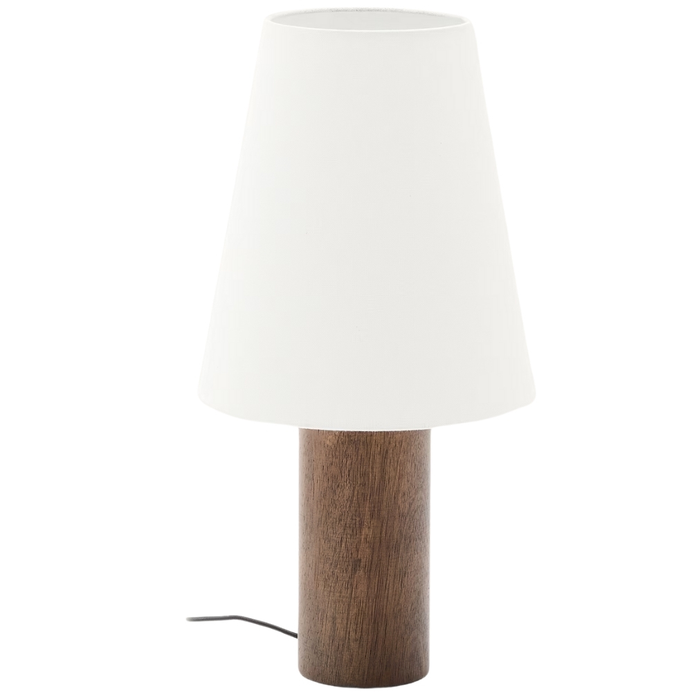 Kave Home Tmavá dřevěná stolní lampa Marga Kave Home