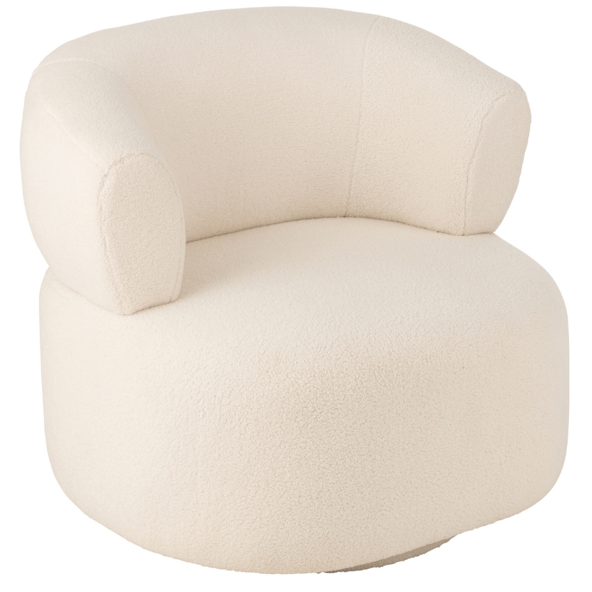 J-line Bílé čalouněné křeslo Poro J-line