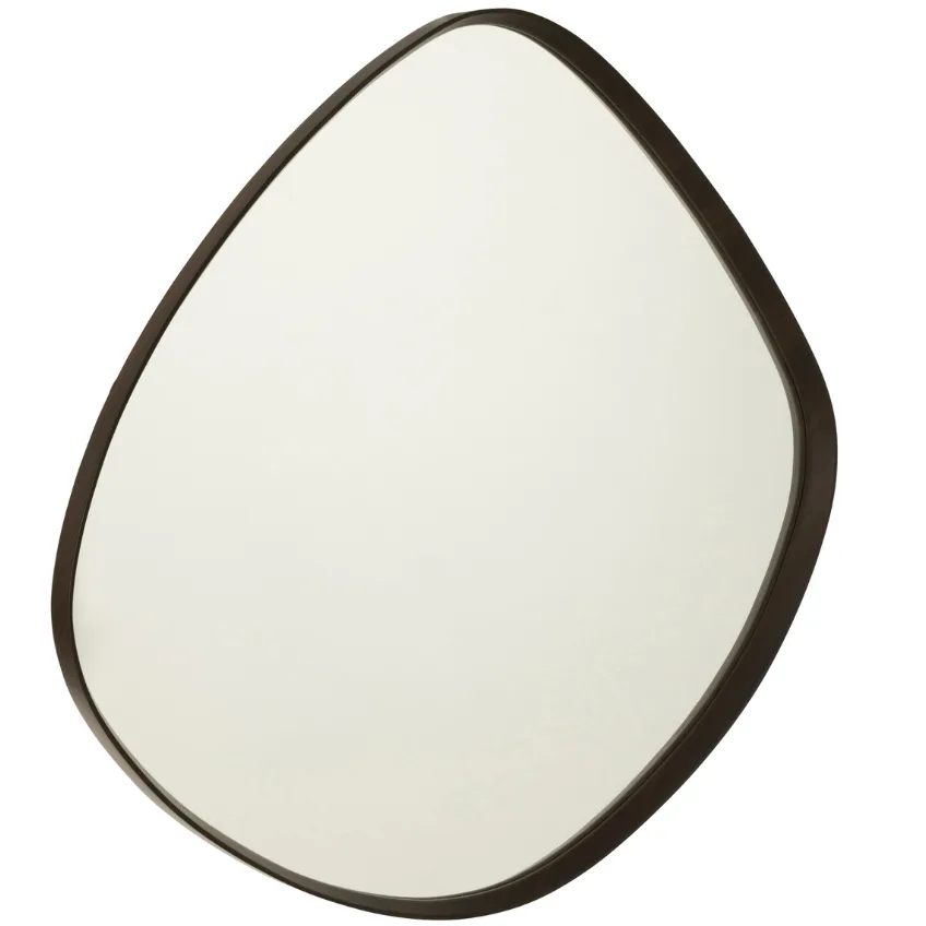 J-line Hnědé závěsné zrcadlo Ambesa 88 x 79 cm