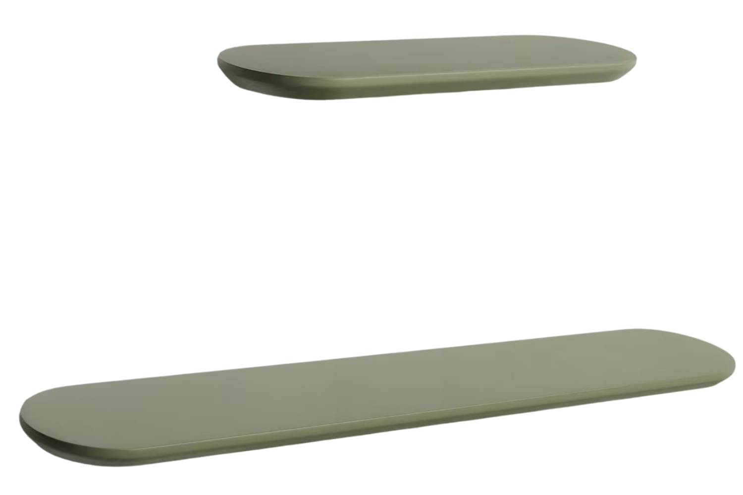 Kave Home Set dvou zelených lakovaných polic Arely 35/55 cm Kave Home