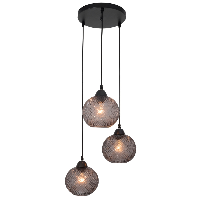 Nova Luce Šedé skleněné závěsné světlo Vienti 30 cm Nova Luce