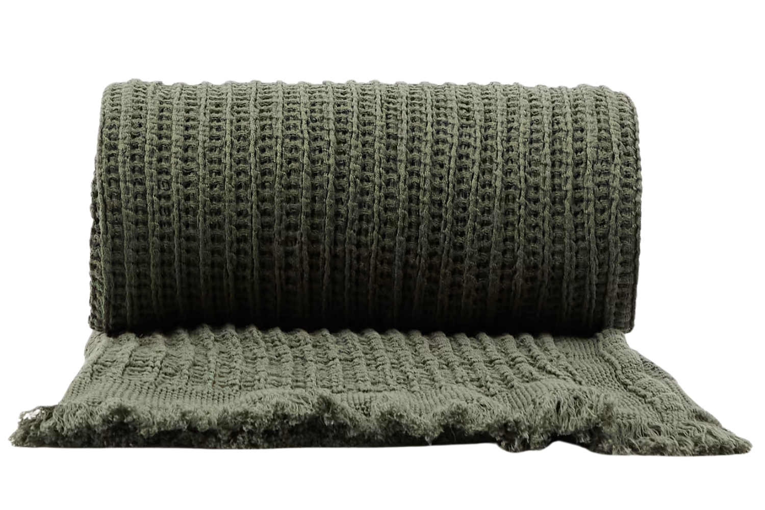 Kave Home Zelený bavlněný pléd Nulina 130 x 170 cm Kave Home