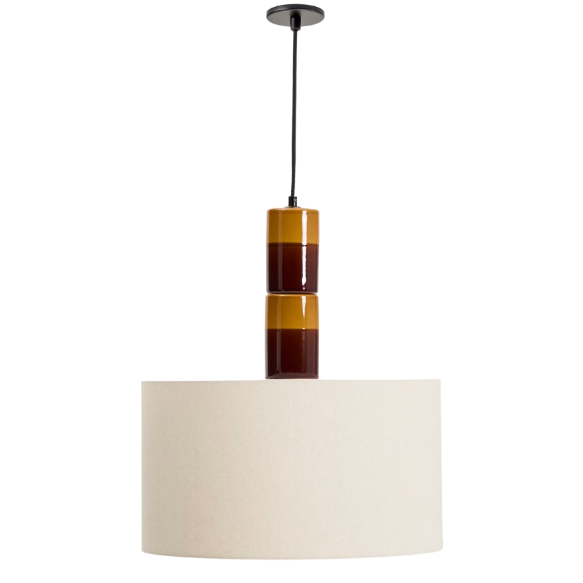 Kave Home Žluto-hnědé keramické závěsné světlo Mavran 45 cm Kave Home