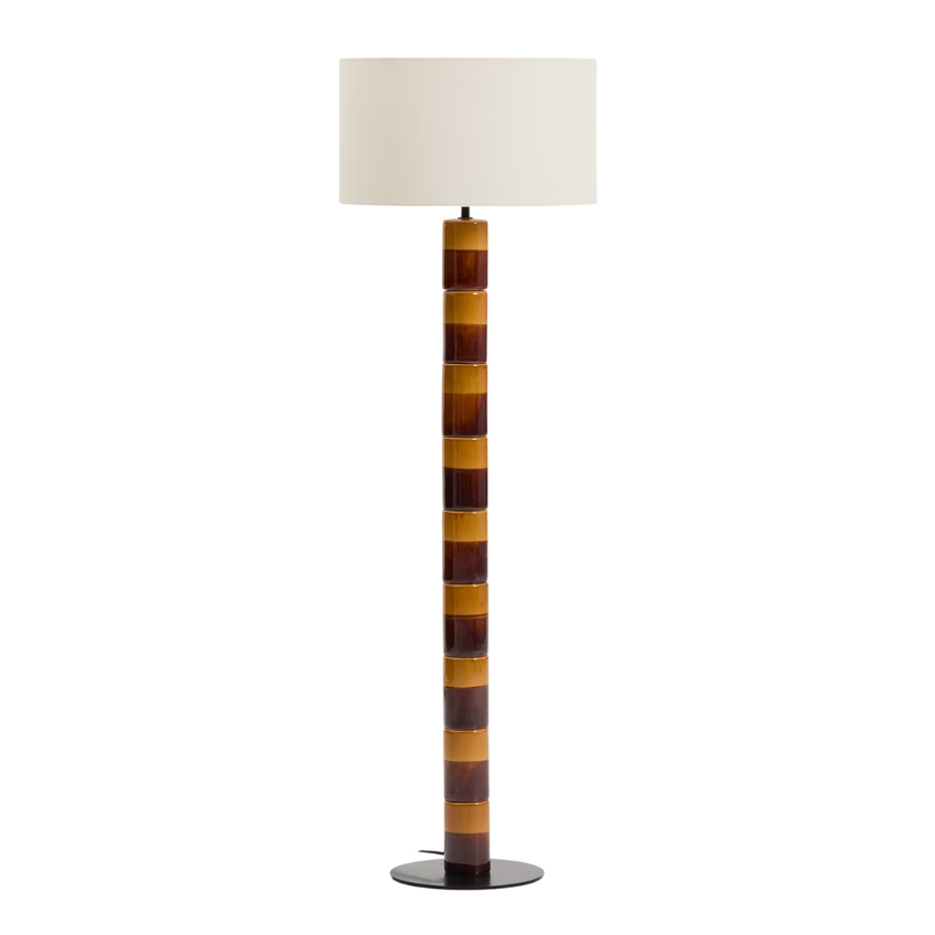 Kave Home Žluto-hnědá keramická stojací lampa Mavran 146 cm Kave Home