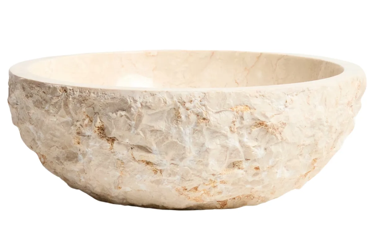 Kave Home Béžové mramorové umyvadlo na desku Orvane Ø 40 cm