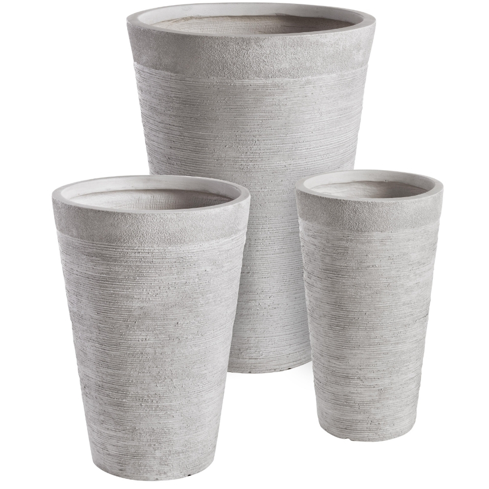 Bizzotto Set tří šedých květináčů Graffi 50/56/49 cm Bizzotto