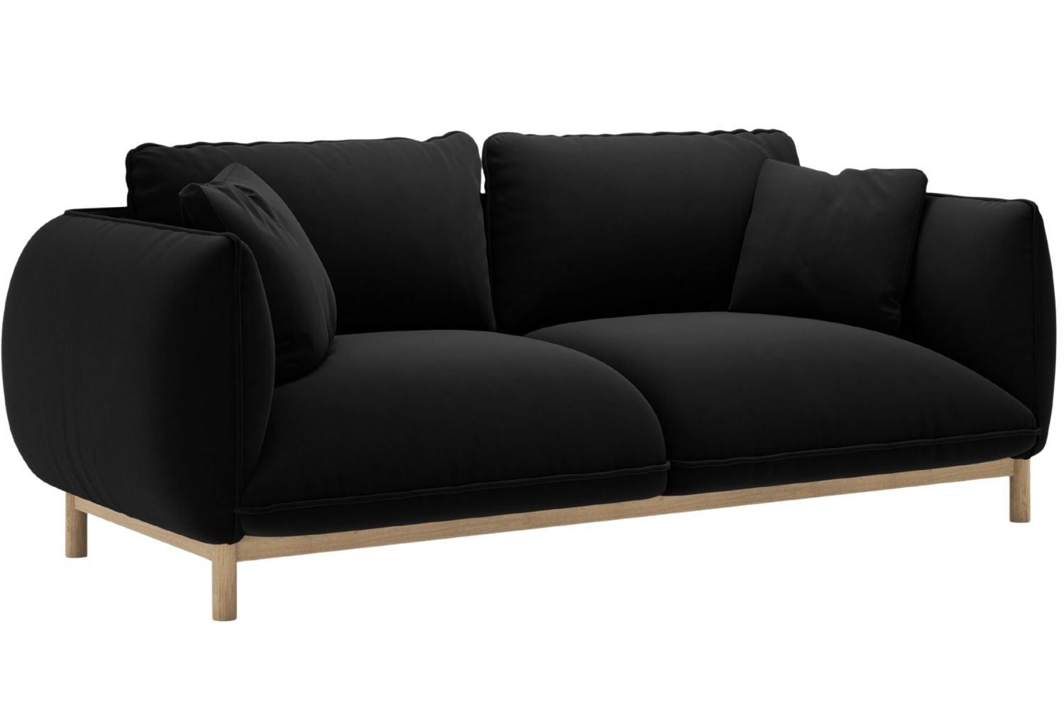 Micadoni Černá sametová dvoumístná pohovka Ada 178 cm Micadoni