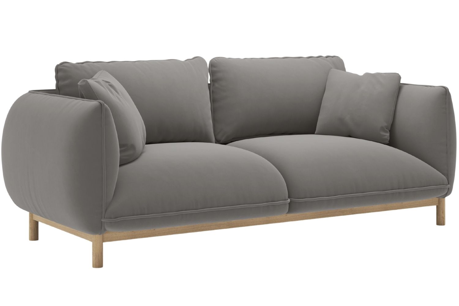 Micadoni Šedá sametová dvoumístná pohovka Ada 178 cm Micadoni