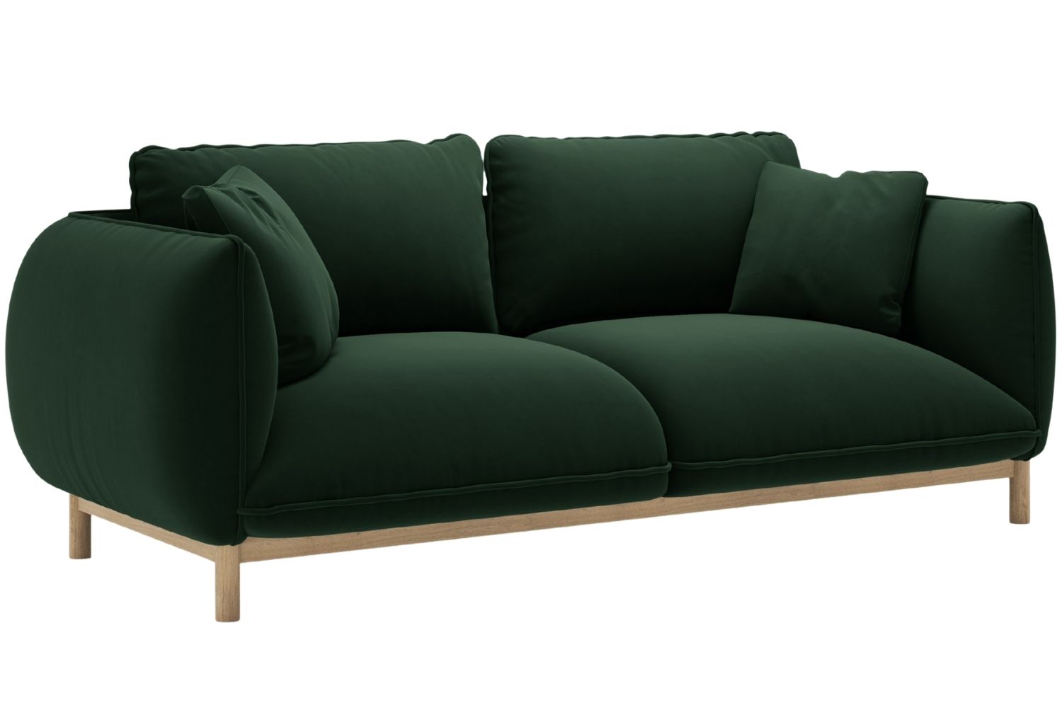 Micadoni Lahvově zelená sametová dvoumístná pohovka Ada 178 cm Micadoni