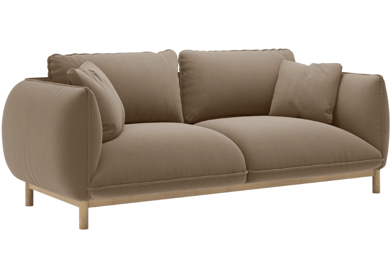 Micadoni Světle hnědá sametová dvoumístná pohovka Ada 178 cm Micadoni