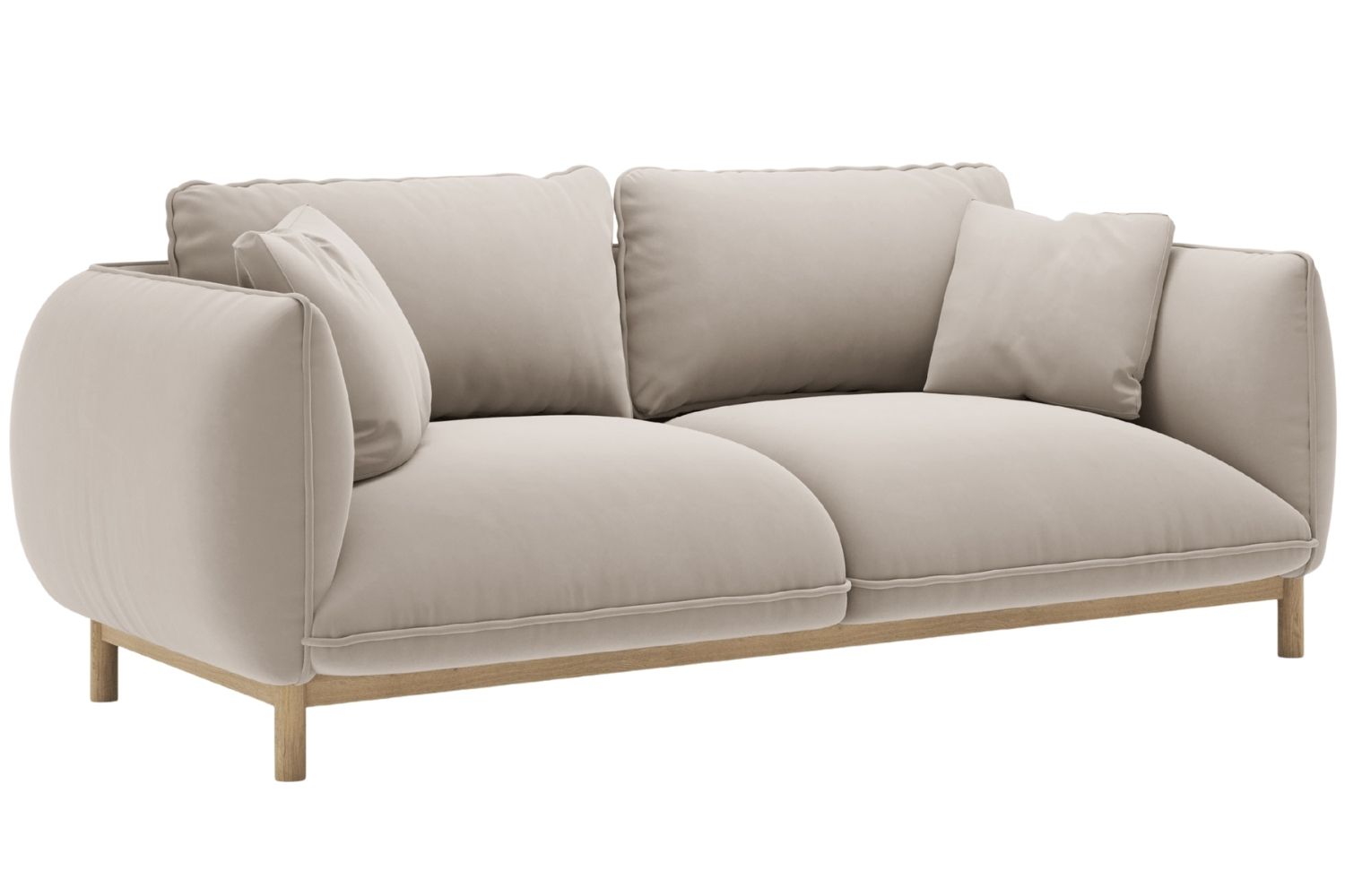 Micadoni Světle béžová sametová dvoumístná pohovka Ada 178 cm Micadoni