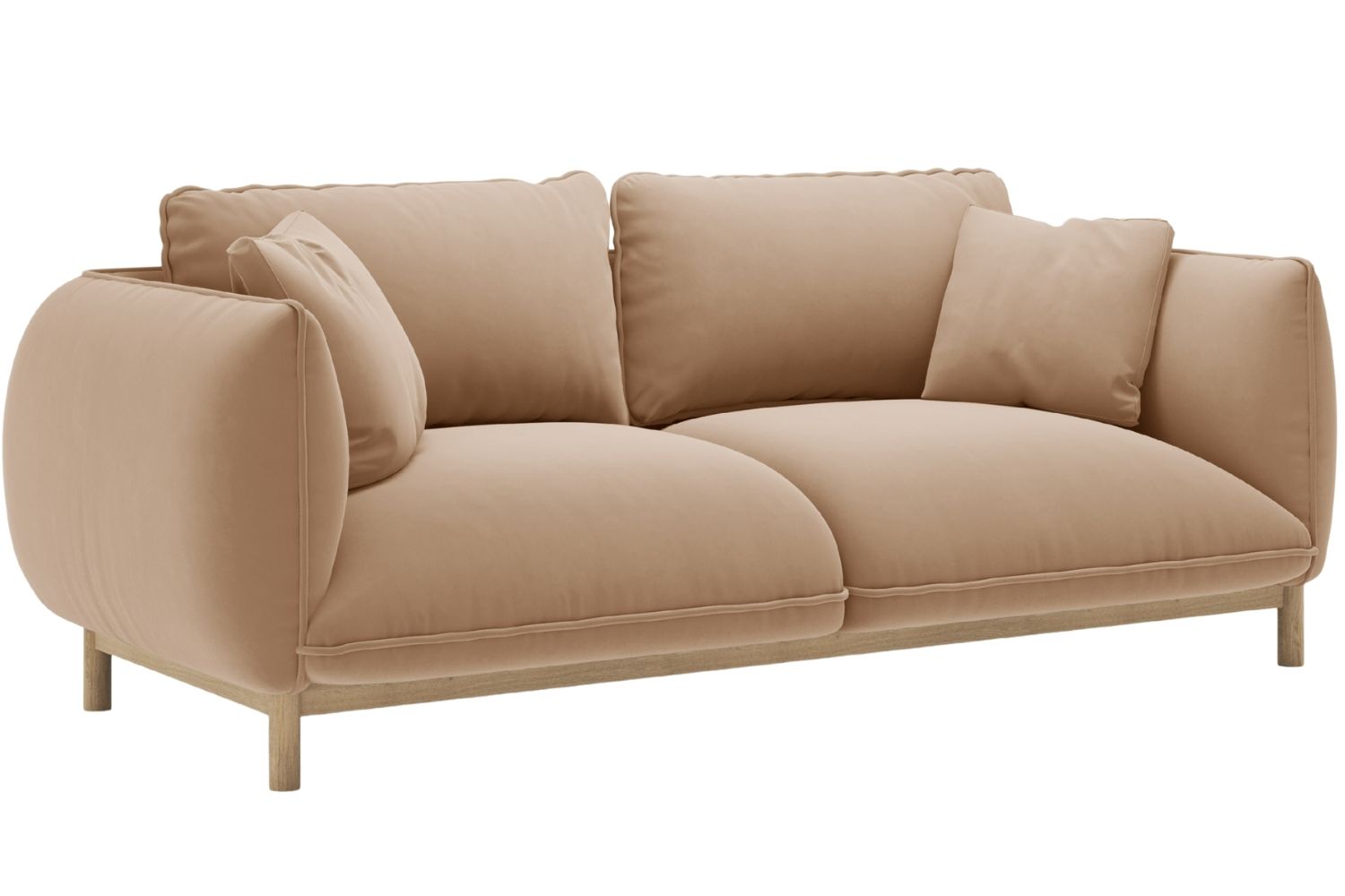 Micadoni Béžová sametová dvoumístná pohovka Ada 178 cm Micadoni