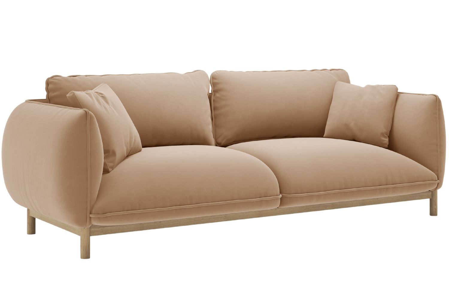 Micadoni Béžová sametová trojmístná pohovka Ada 208 cm Micadoni