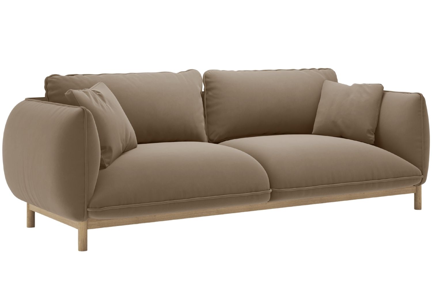 Micadoni Světle hnědá sametová trojmístná pohovka Ada 208 cm Micadoni