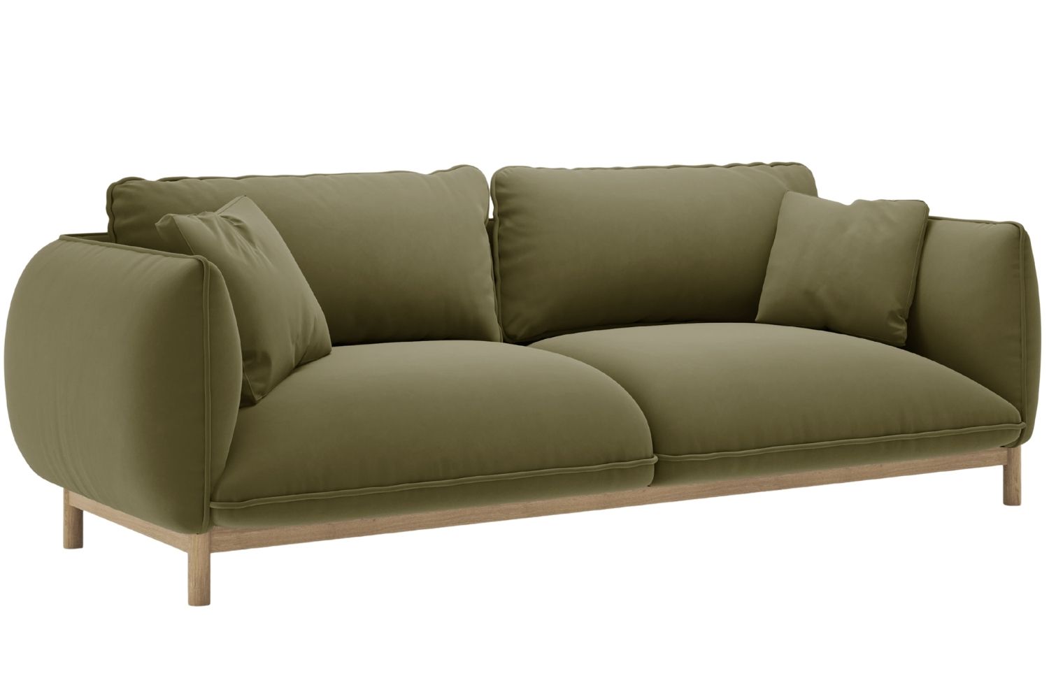 Micadoni Zelená sametová trojmístná pohovka Ada 208 cm Micadoni