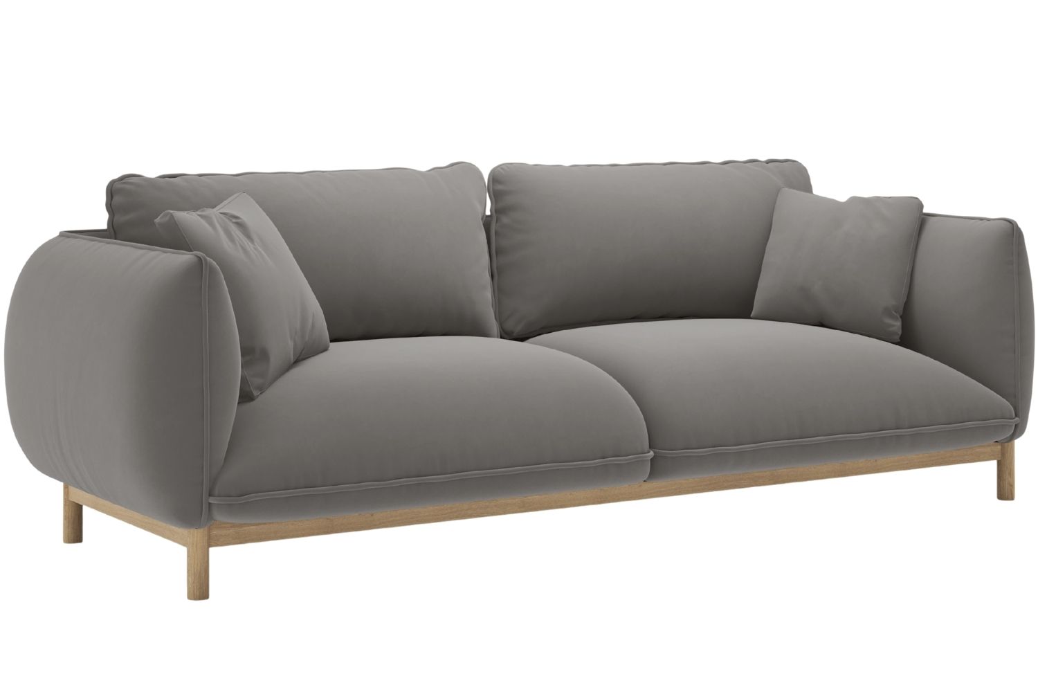 Micadoni Šedá sametová trojmístná pohovka Ada 208 cm Micadoni