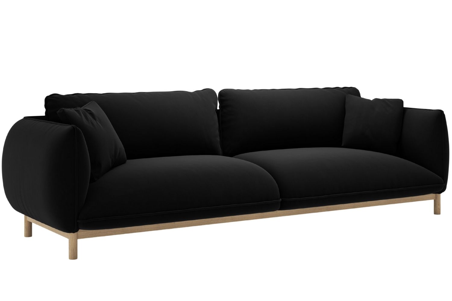 Micadoni Černá sametová čtyřmístná pohovka Ada 248 cm Micadoni