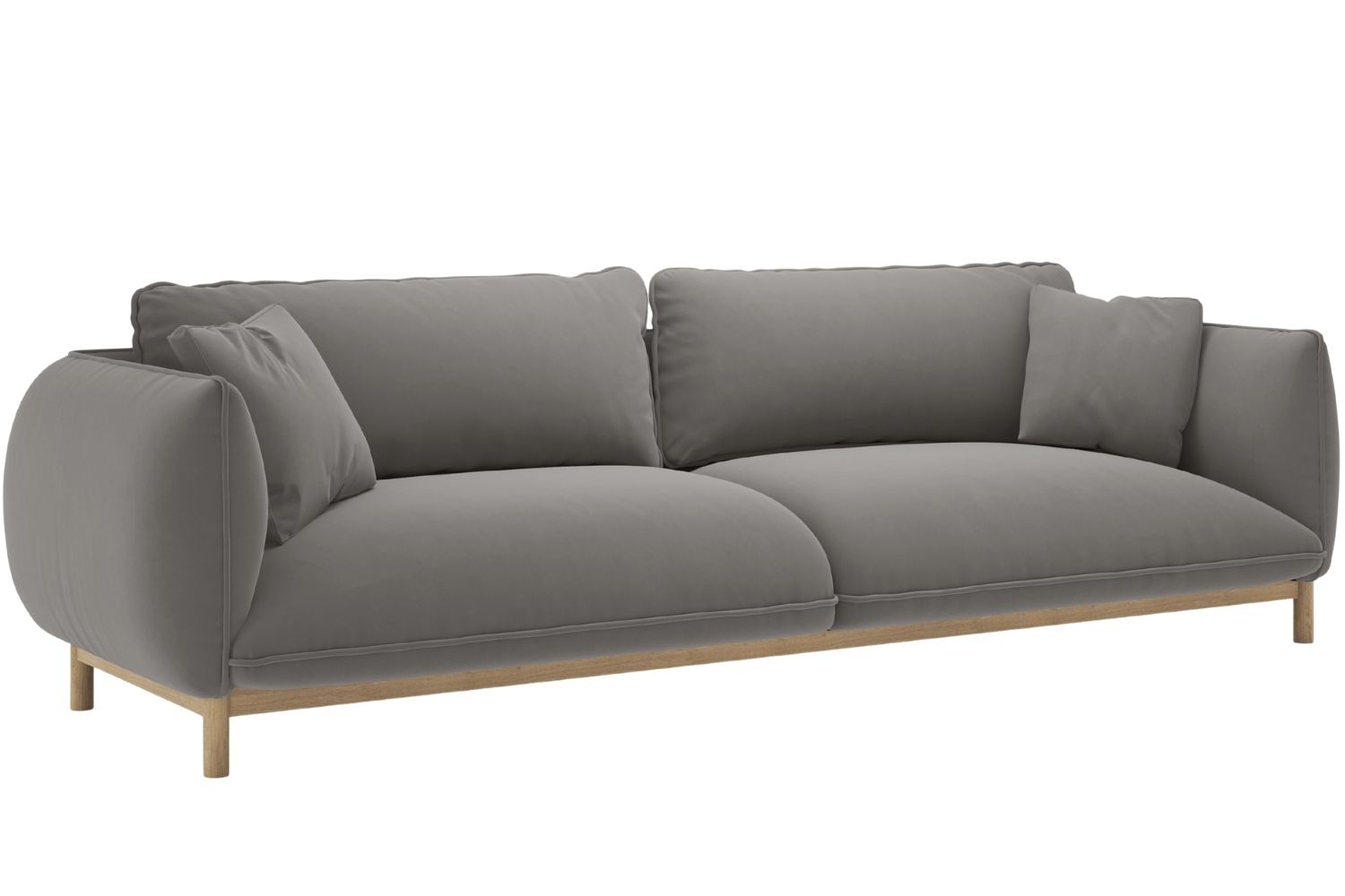 Micadoni Šedá sametová čtyřmístná pohovka Ada 248 cm Micadoni