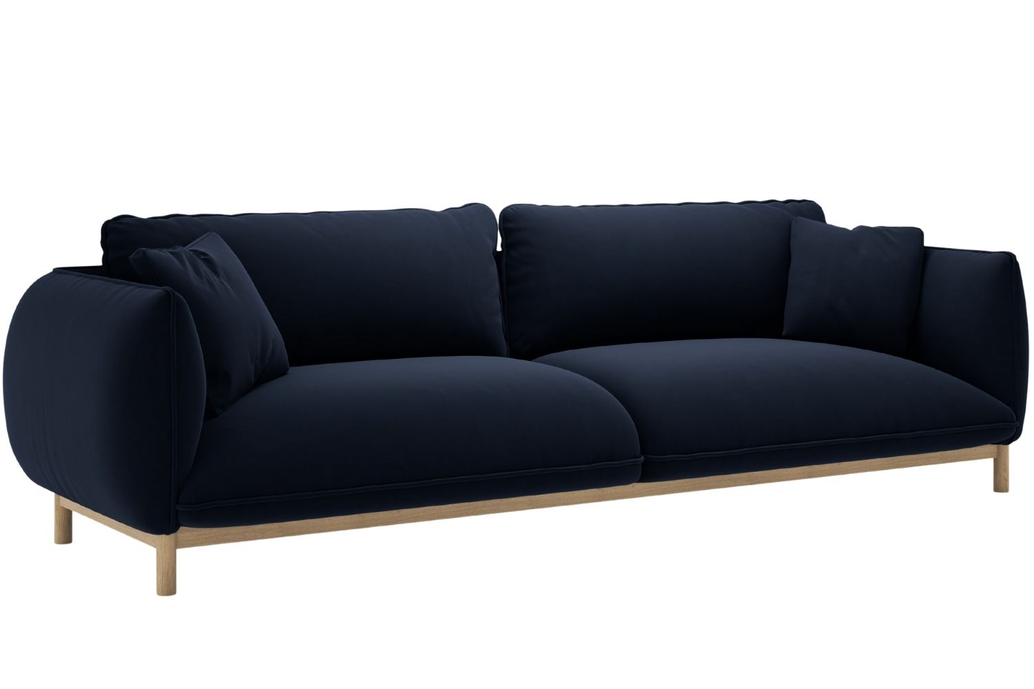 Micadoni Královsky modrá sametová čtyřmístná pohovka Ada 248 cm Micadoni