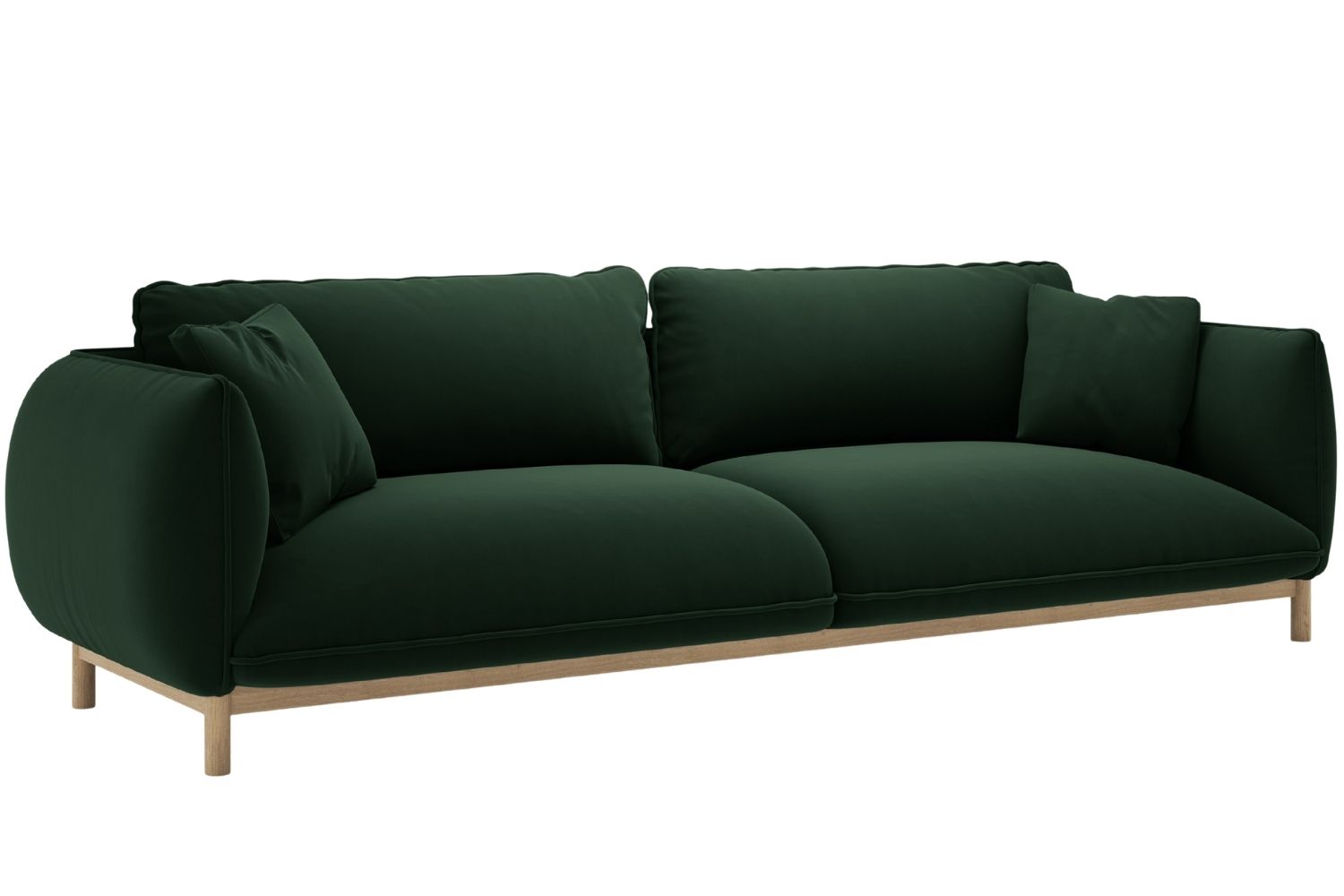 Micadoni Lahvově zelená sametová čtyřmístná pohovka Ada 248 cm Micadoni