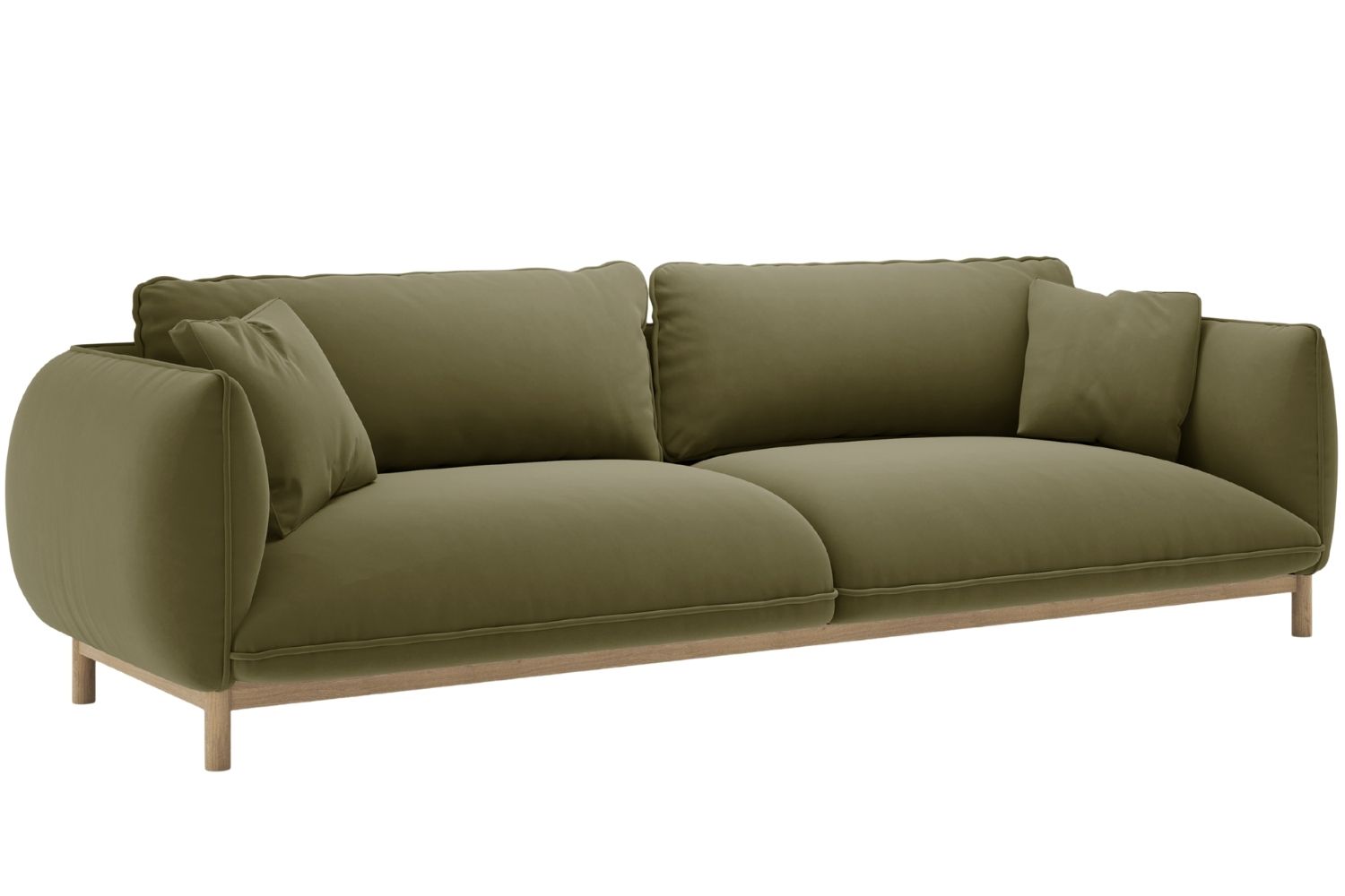 Micadoni Zelená sametová čtyřmístná pohovka Ada 248 cm Micadoni