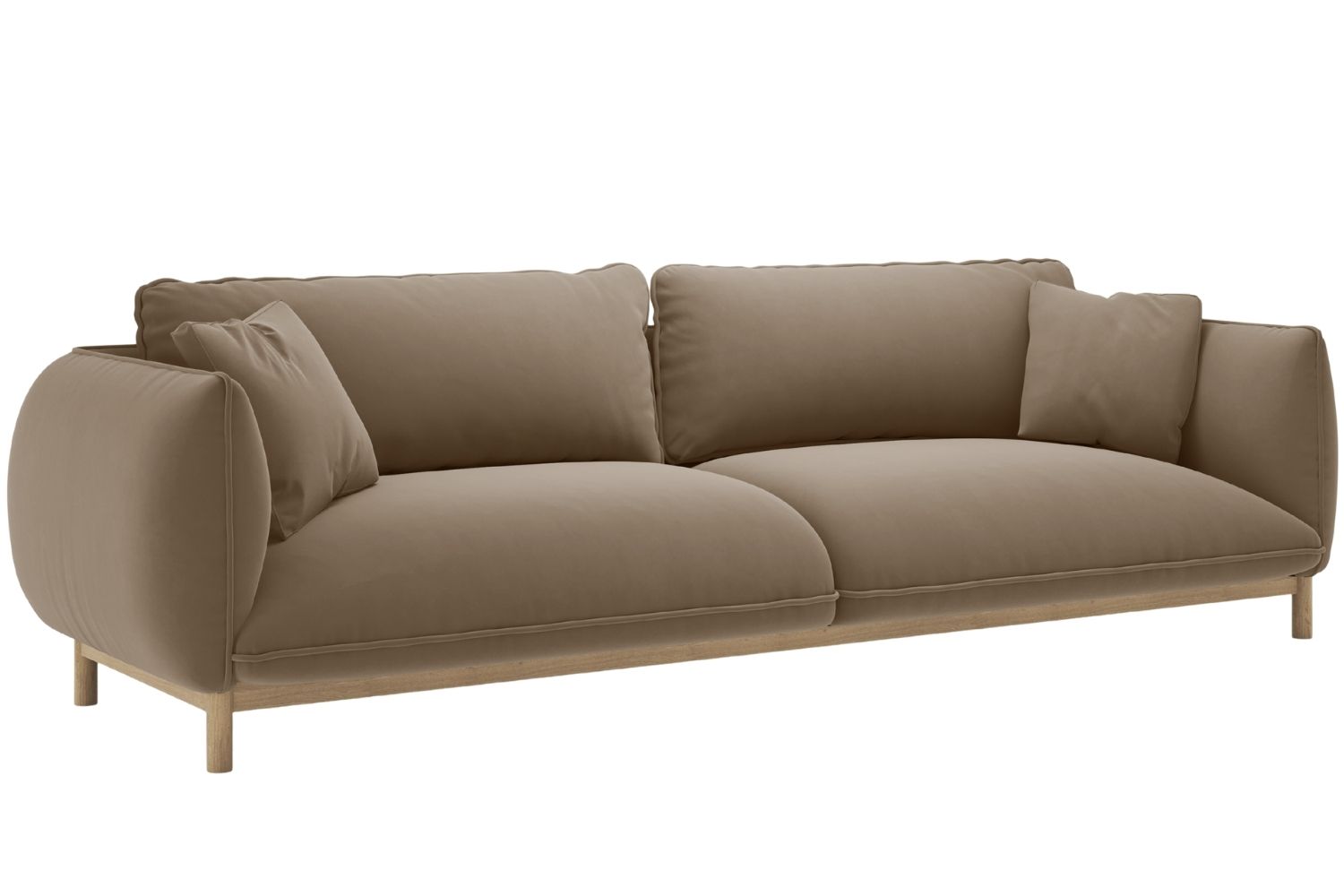 Micadoni Světle hnědá sametová čtyřmístná pohovka Ada 248 cm Micadoni