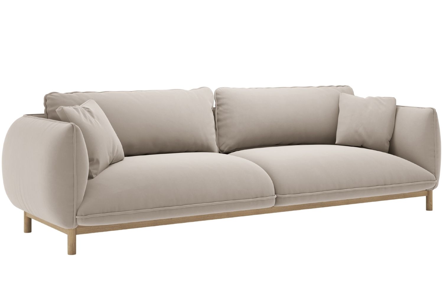 Micadoni Světle béžová sametová čtyřmístná pohovka Ada 248 cm Micadoni