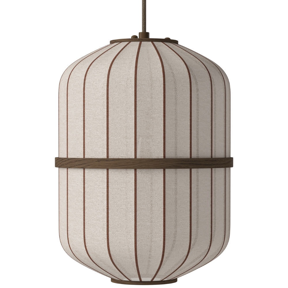 Bolia Tmavé dubové závěsné světlo Lucén Cylinder 28 cm Bolia