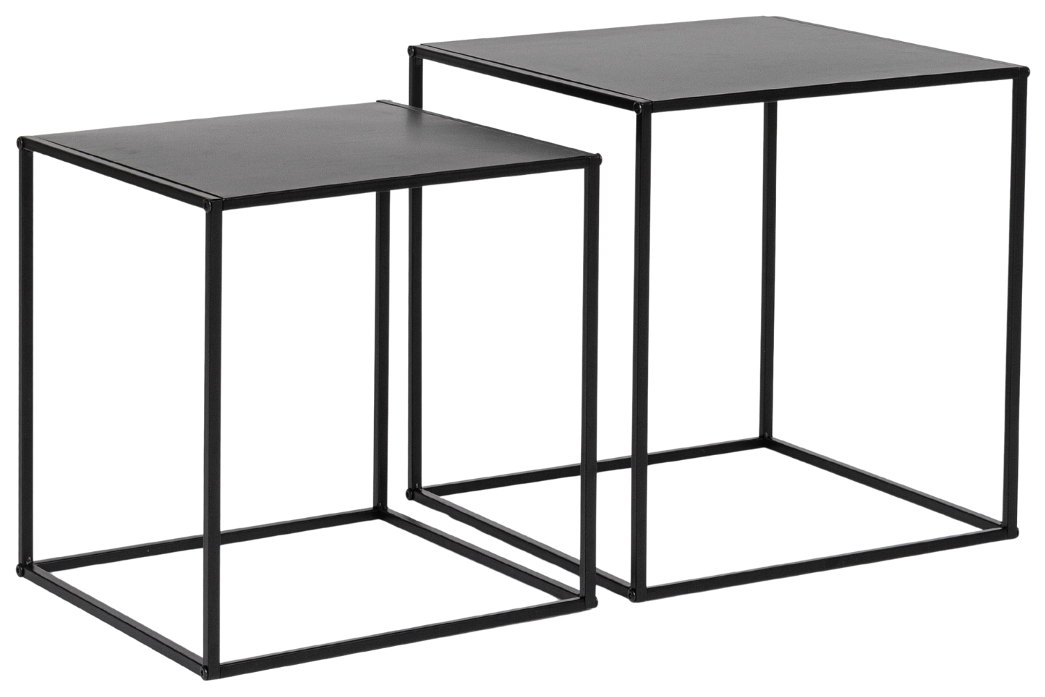 Bizzotto Set dvou černých kovový odkládací stolků Alrik 34x34 / 38x38 cm Bizzotto