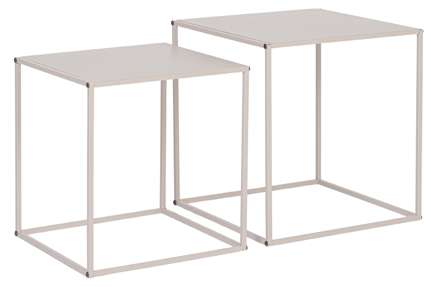 Bizzotto Set dvou béžových kovový odkládací stolků Alrik 34x34 / 38x38 cm Bizzotto