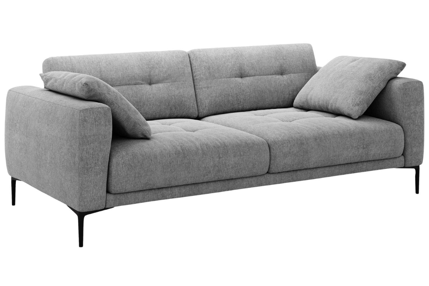 Micadoni Šedá čalouněná čtyřmístná pohovka Bemy 230 cm Micadoni