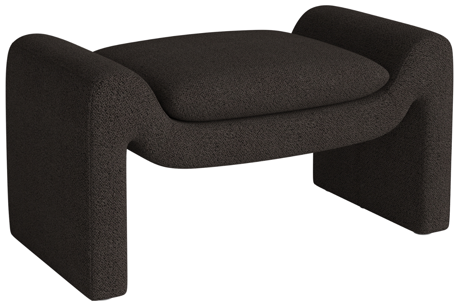 Bolia Tmavě hnědá bouclé podnožka Mielo 83 x 52 cm Bolia