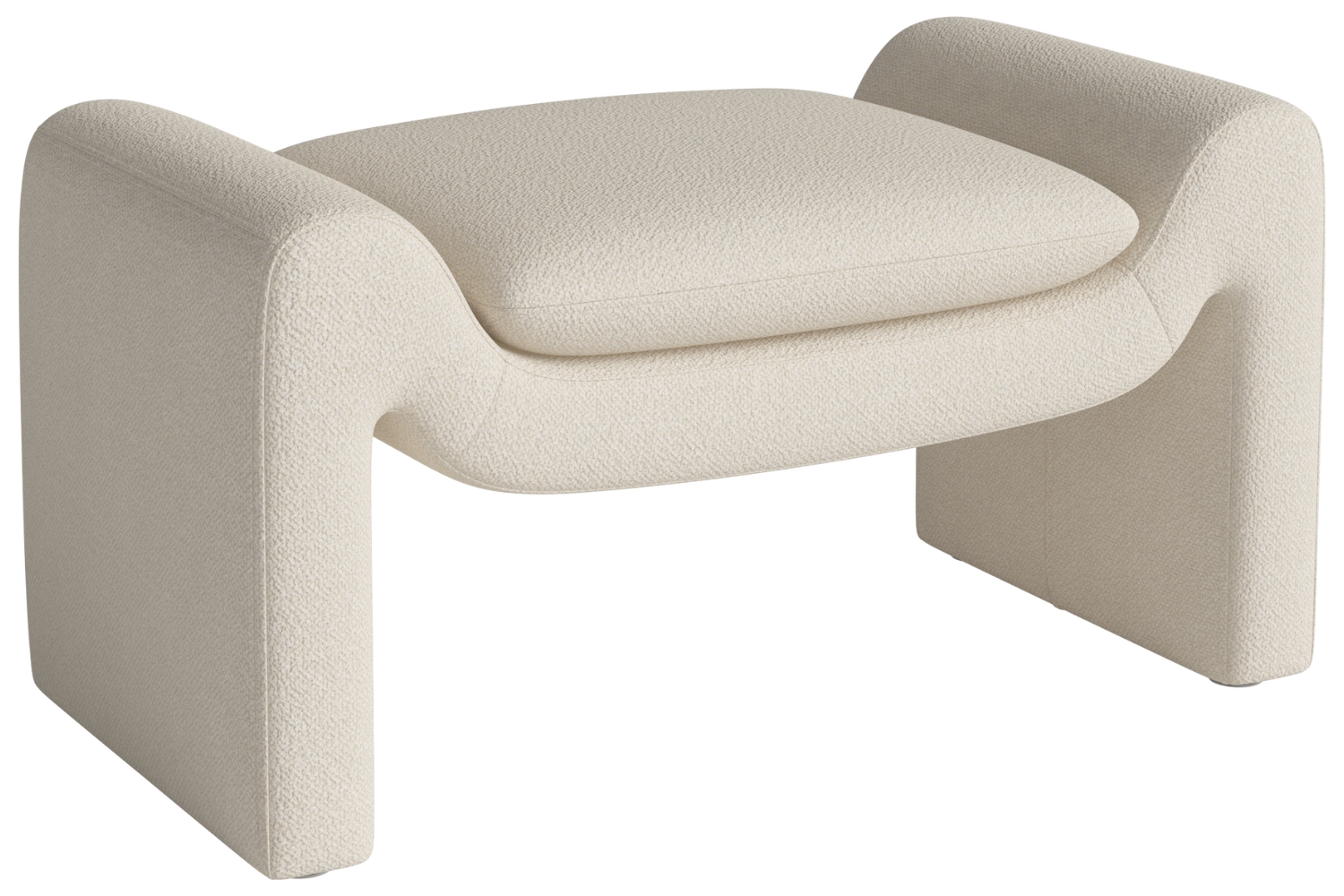 Bolia Krémově bílá bouclé podnožka Mielo 83 x 52 cm Bolia