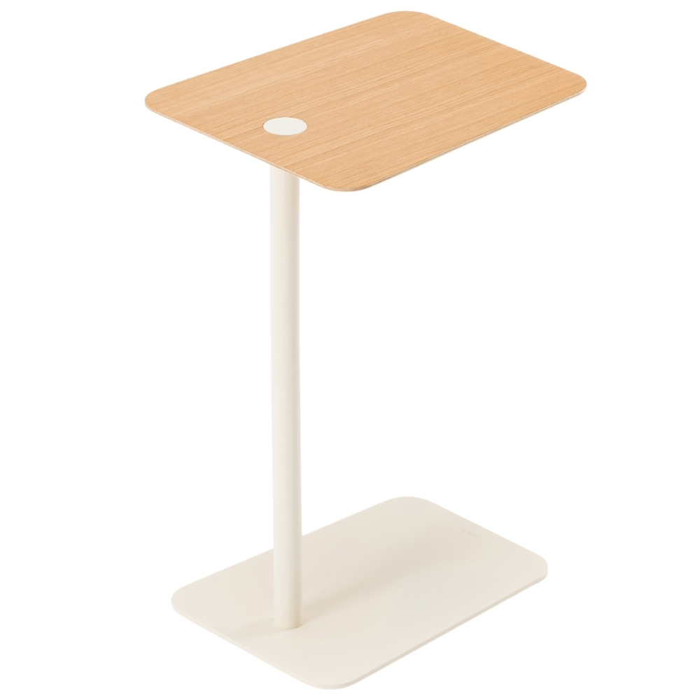Gazzda Dubový odkládací stolek Loop 42 x 35 cm s bílou podnoží Gazzda