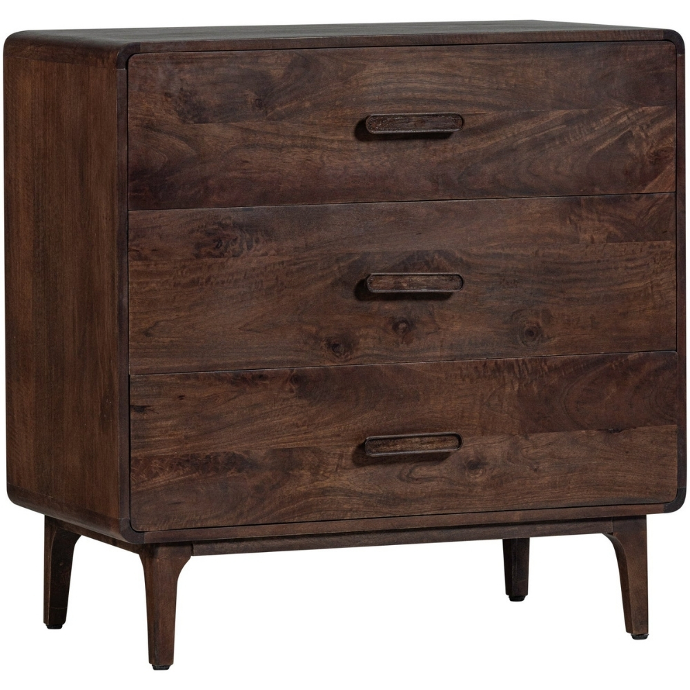 WOOOD Tmavě hnědá dřevěná komoda Lyia 90 x 50 cm WOOOD