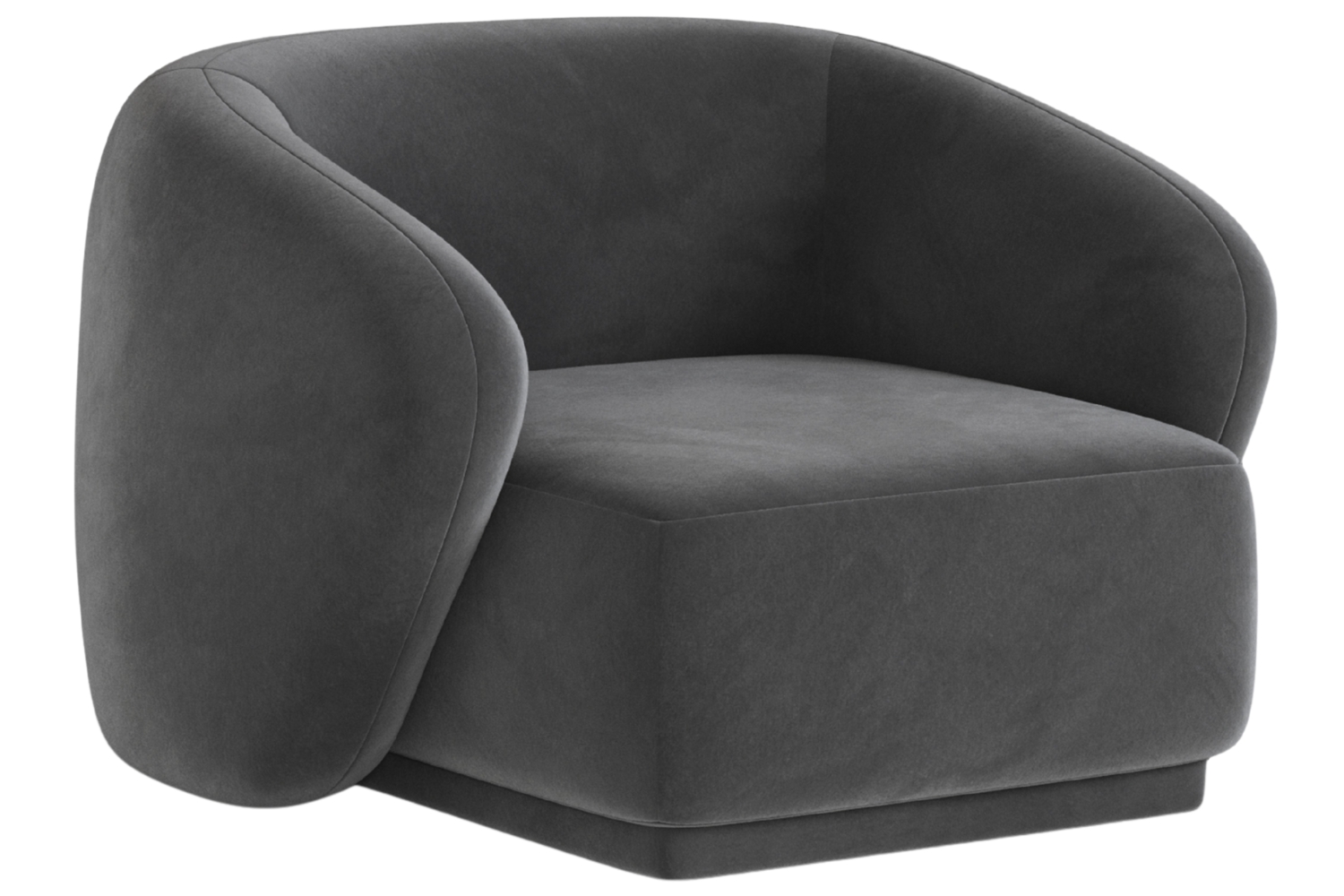 Maison Heritage Tmavě šedé sametové křeslo Jane Maison Heritage