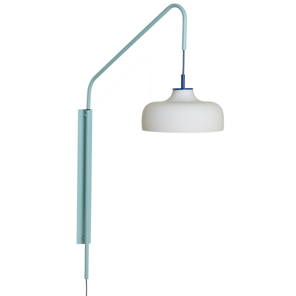 Modré skleněné nástěnné světlo Hübsch Current Hübsch