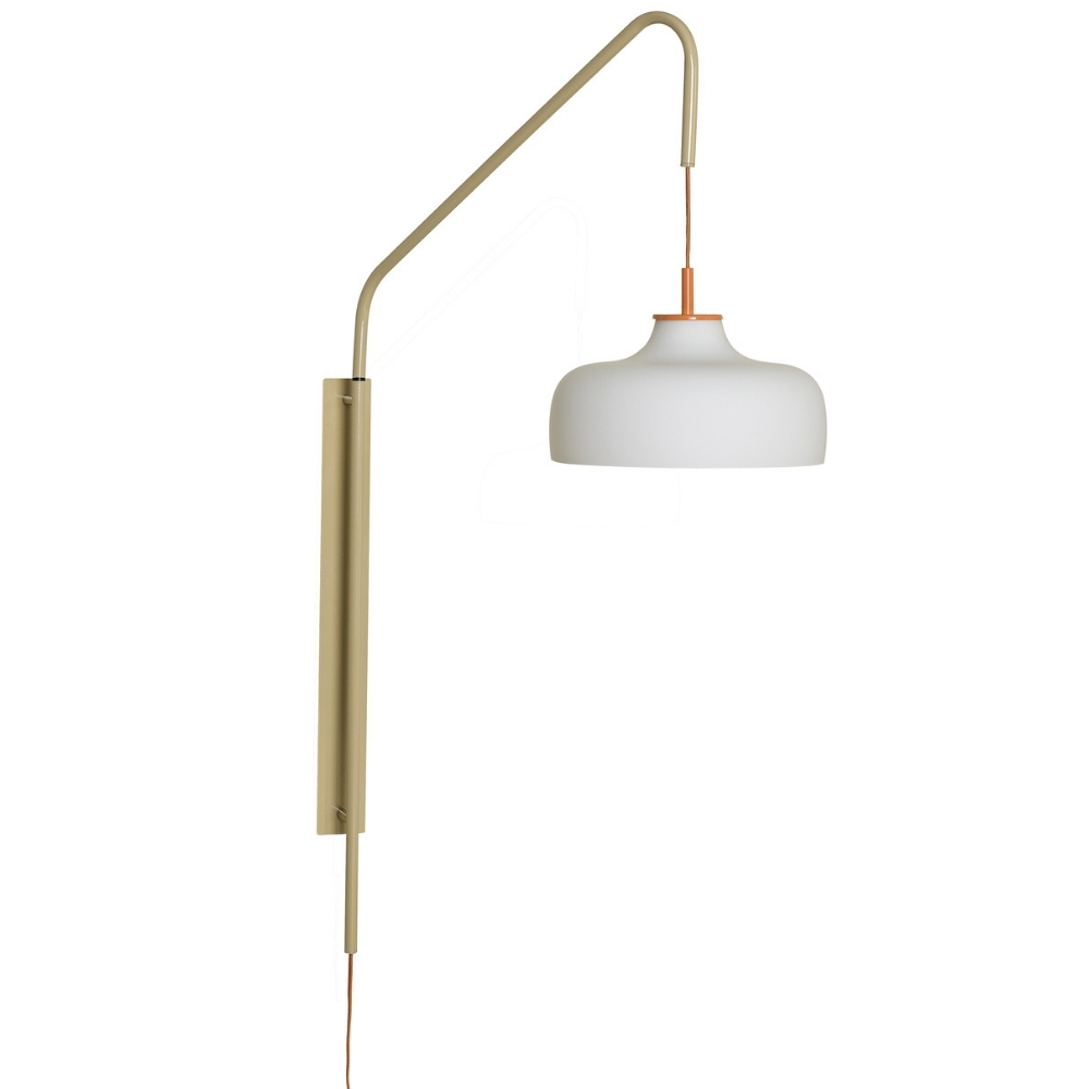 Béžové skleněné nástěnné světlo Hübsch Current Hübsch