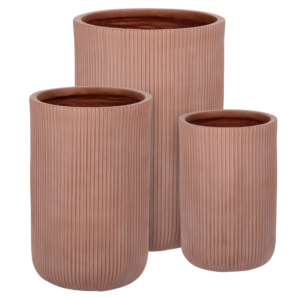 Bizzotto Set tří terakotově červených květináčů Hover Ø 24/30/55 cm Bizzotto