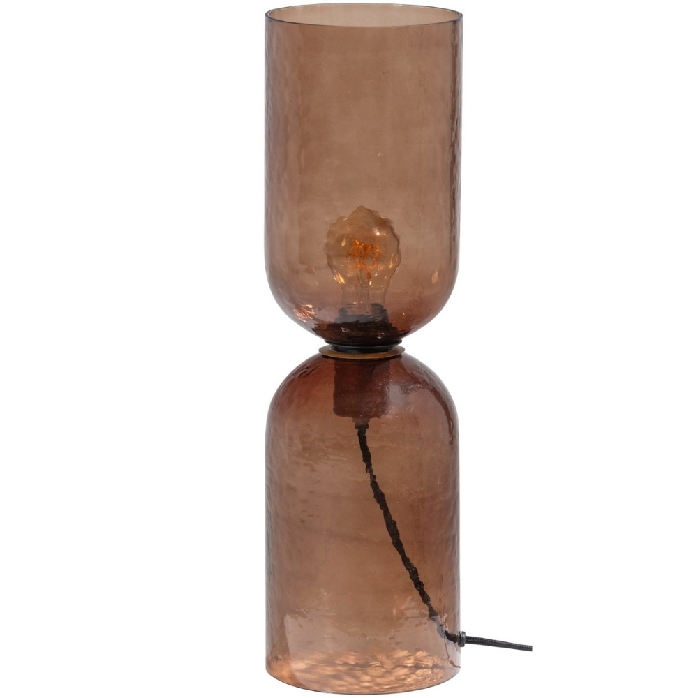 WOOOD Hnědá skleněná stolní lampa Gigi WOOOD