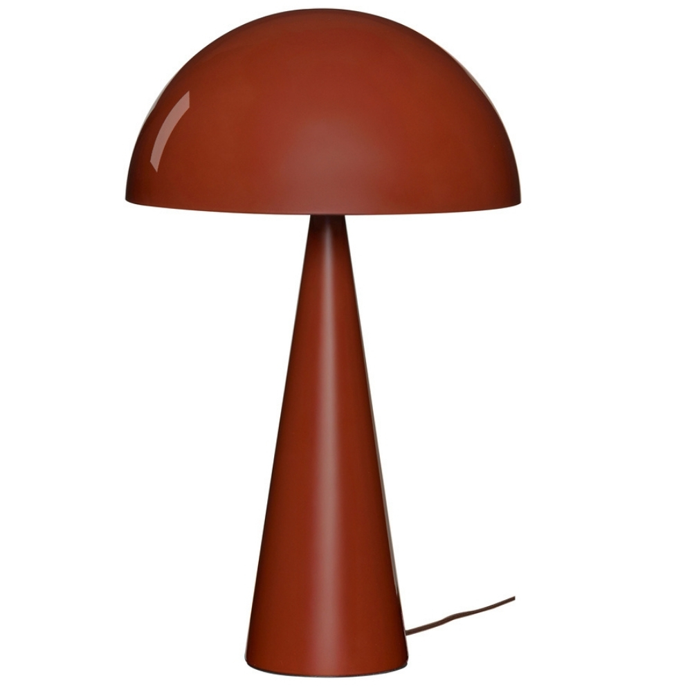Hnědočervená kovová stolní lampa Hübsch Mush 50 cm Hübsch